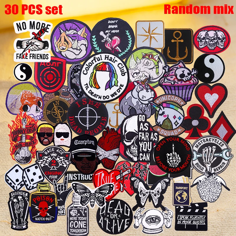 Parche termoadhesivo bordado punk para chaquetas y costura