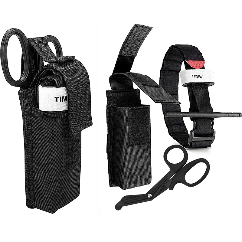 Kit supervivencia táctico con torniquete y bolsa Molle 1000D