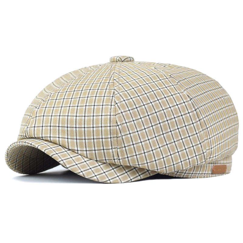 Gorra estilo Peaky a cuadros octogonal con visera - imagen 2