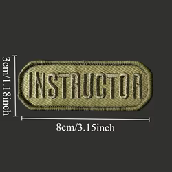 Parche bordado táctico INSTRUCTOR con velcro para uniforme