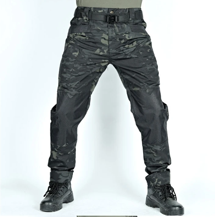 Pantalones tácticos impermeables camuflaje múltiples bolsillos hombre - imagen 2