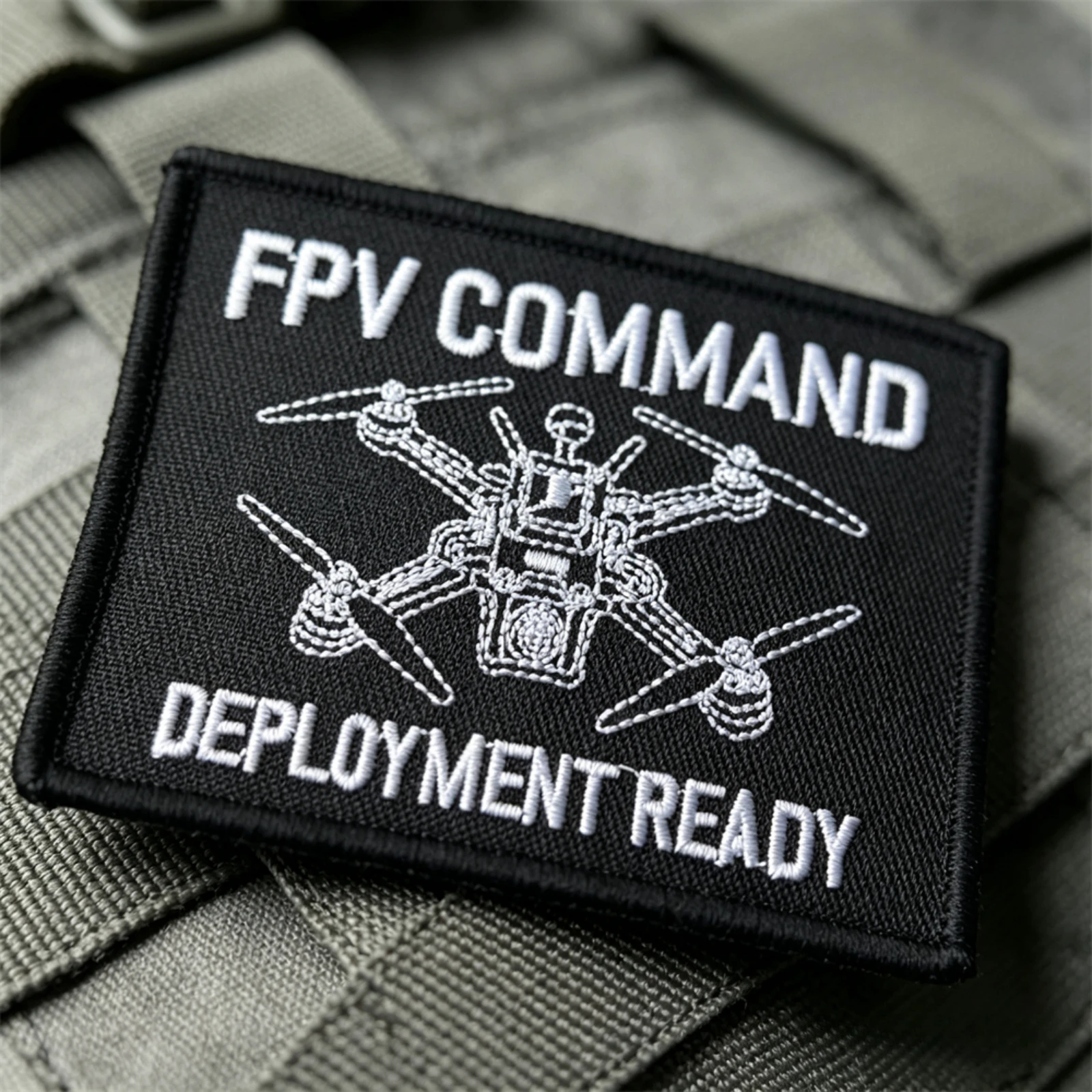 Parche táctico FPV Command Drone bordado con velcro - imagen 3