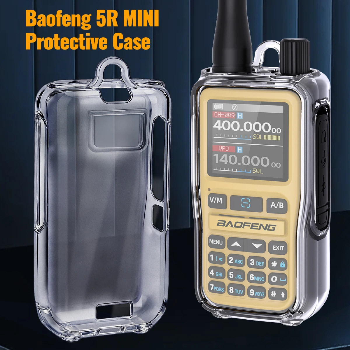 Funda protectora Baofeng UV-5R – TPU transparente para walkie talkie