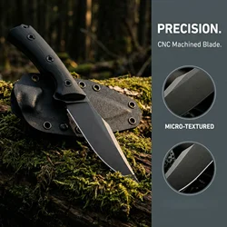 Cuchillo fijo acero para exteriores y emergencia, portátil