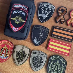 Parche bordado táctico emblema Alfa Bandera rusa para MOLLE