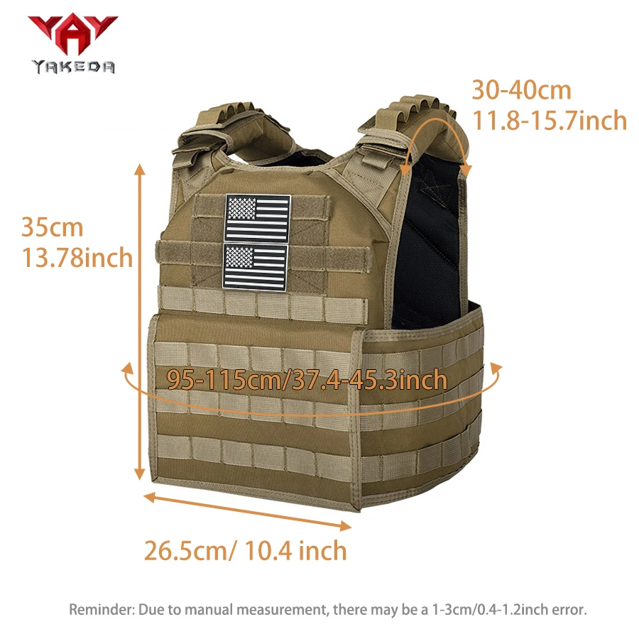 YAKEDA chaleco táctico MOLLE ligero transpirable, personalizable - imagen 3