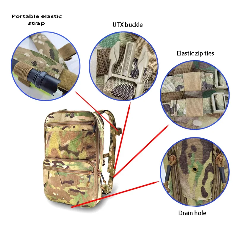 Mochila táctica D3 Flat Pack Plus con extensión de hombro - imagen 3