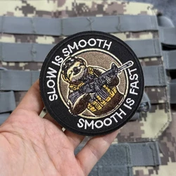 Parche táctico bordado Sloth Morale con velcro para mochila