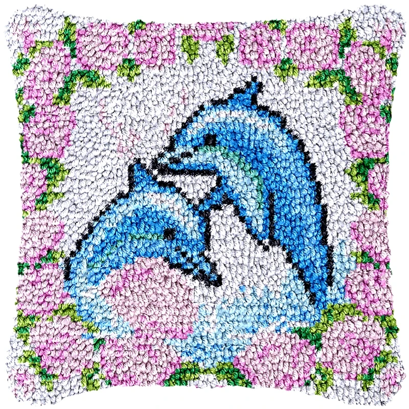 Juego bordado alfombra punto Smyrna – Pingüino tortuga delfín kit DIY - imagen 4