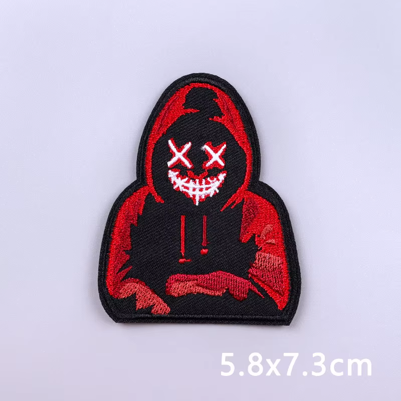 Parche termoadhesivo bordado calavera estilo punk e hippie - imagen 4