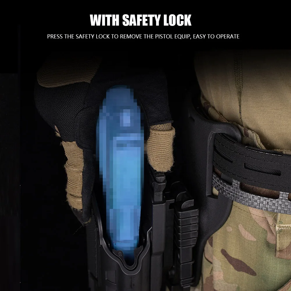 Funda táctica universal Glock 17 19 X300 SIG plataforma de pierna QLS
