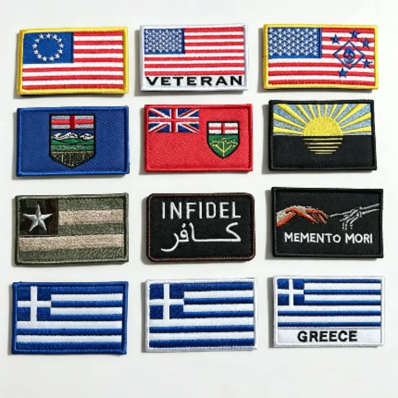 Parche militar bordado banderas EEUU Reino Unido Grecia velcro - imagen 2