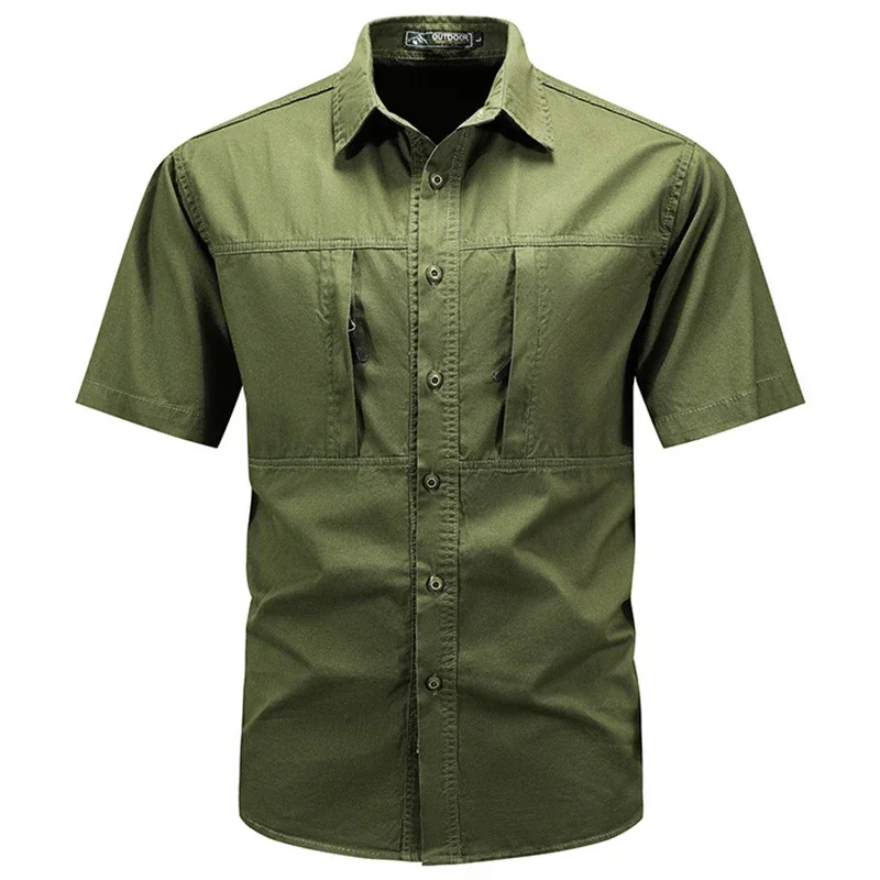 Camisa táctica manga corta hombre – Tejido ripstop secado rápido - imagen 5