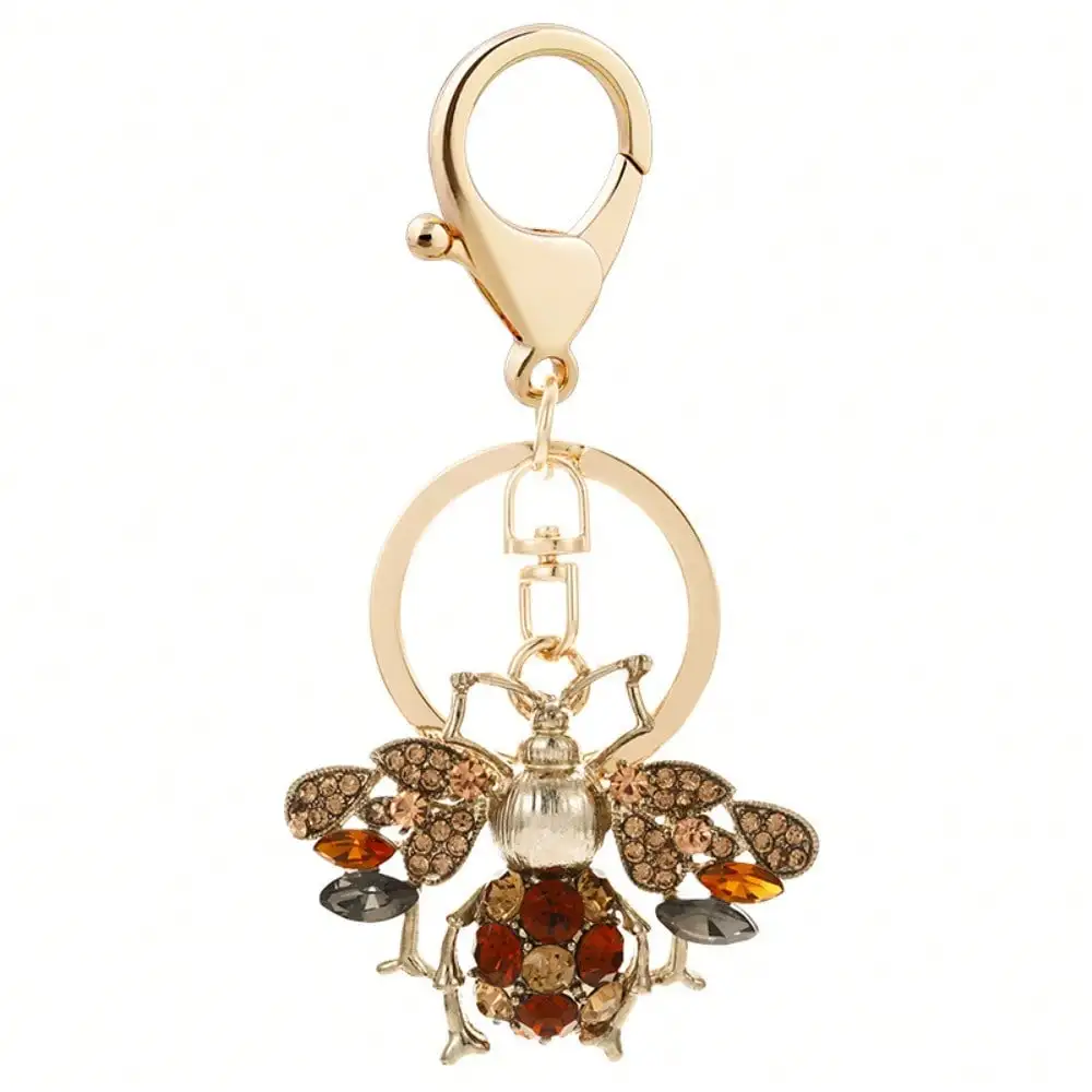 Llavero abeja pequeña con colgante y diamantes de imitación - imagen 3