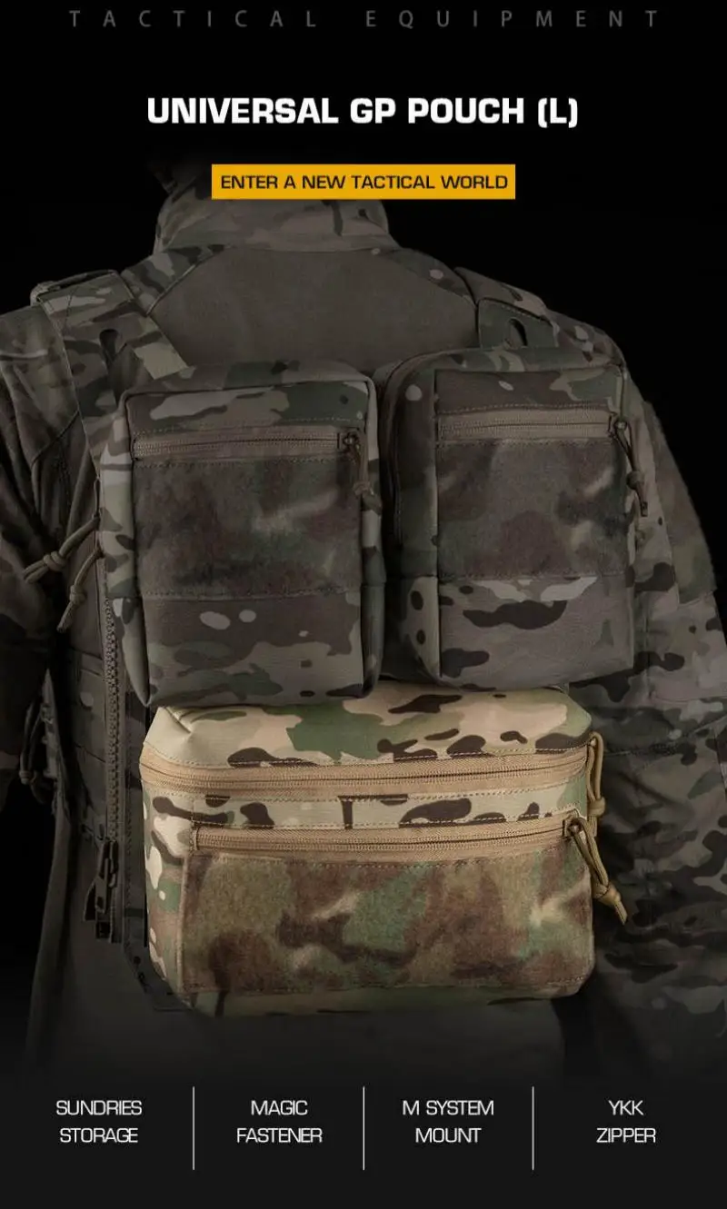 Bolsa universal ancha en uso con sistema MOLLE
