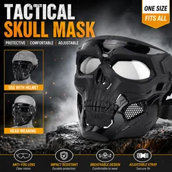 Máscara táctica de paintball camuflaje calavera transpirable