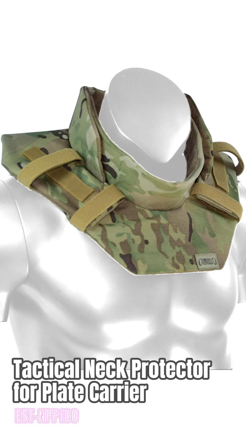 Protector de cuello táctico ajustable para portaplacas y Airsoft