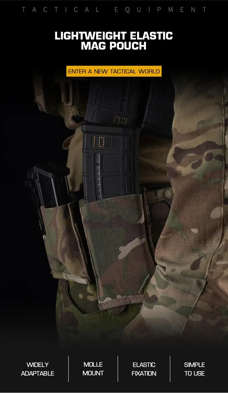 Bolsa táctica elástica para cargador con sistema MOLLE