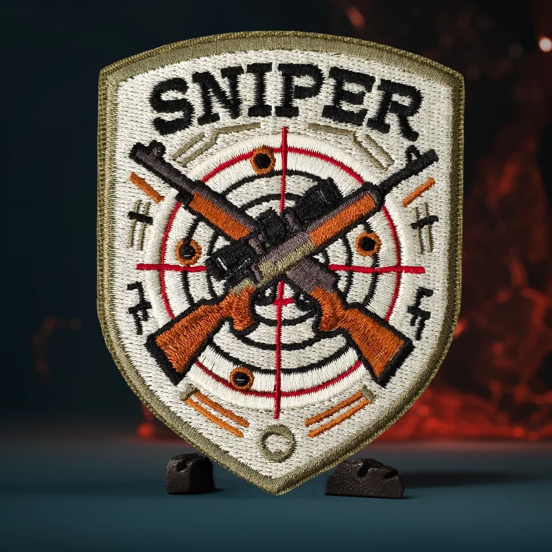 Parche táctico SNIPER Twin Guns gancho y bucle para chaleco - imagen 2