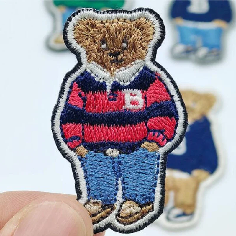 Parche bordado oso lindo para suéter - planchar o coser