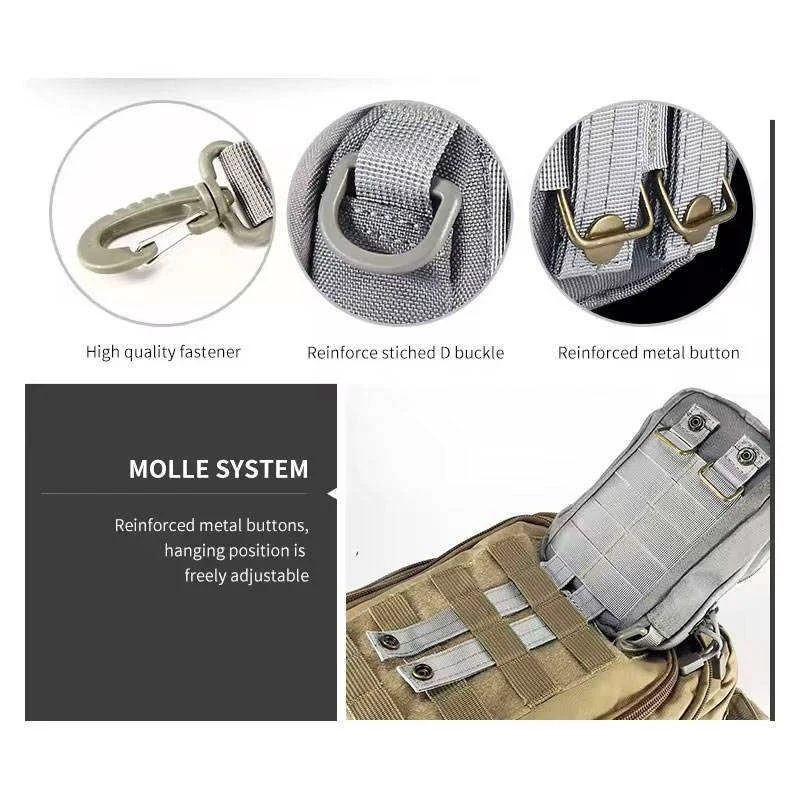 Bolsa táctica MOLLE para móvil de nailon resistente, hombro