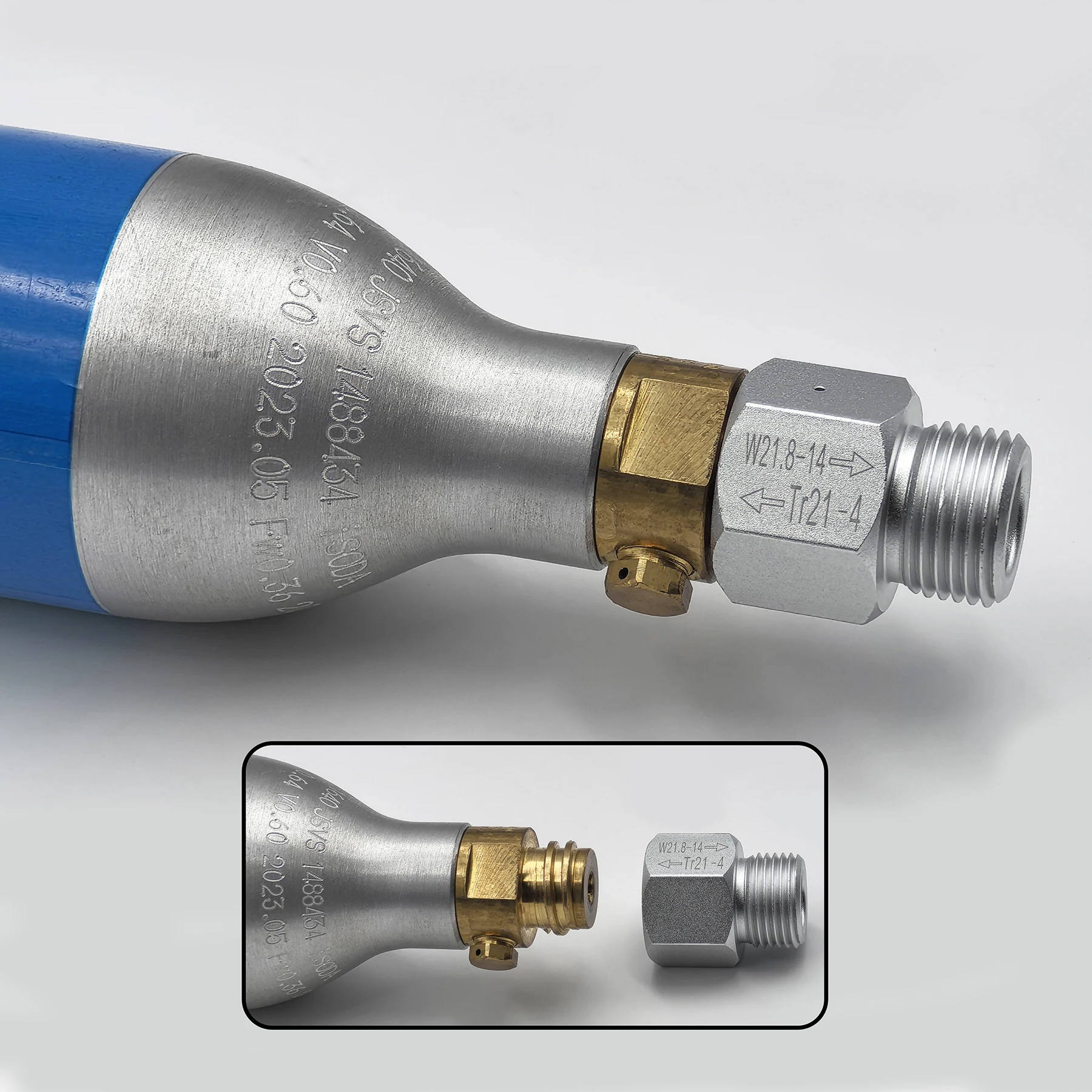 Adaptador TR21-4 a W21.8-14 para cilindro CO2 de barriles Corny y soda - imagen 5
