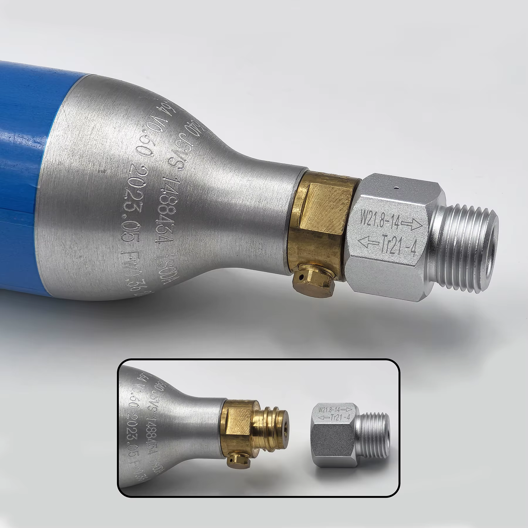 Adaptador TR21-4 a W21.8-14 para cilindro CO2 de barriles Corny y soda - imagen 5