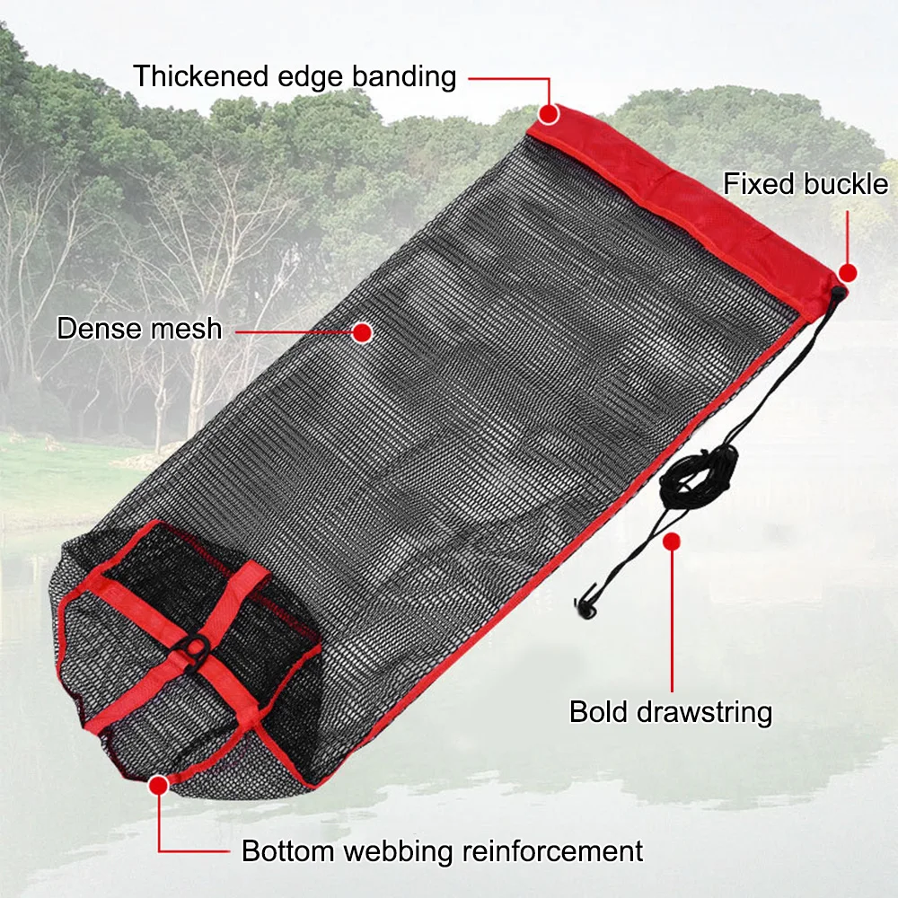 Red de pesca con cordón y bolsa plegable