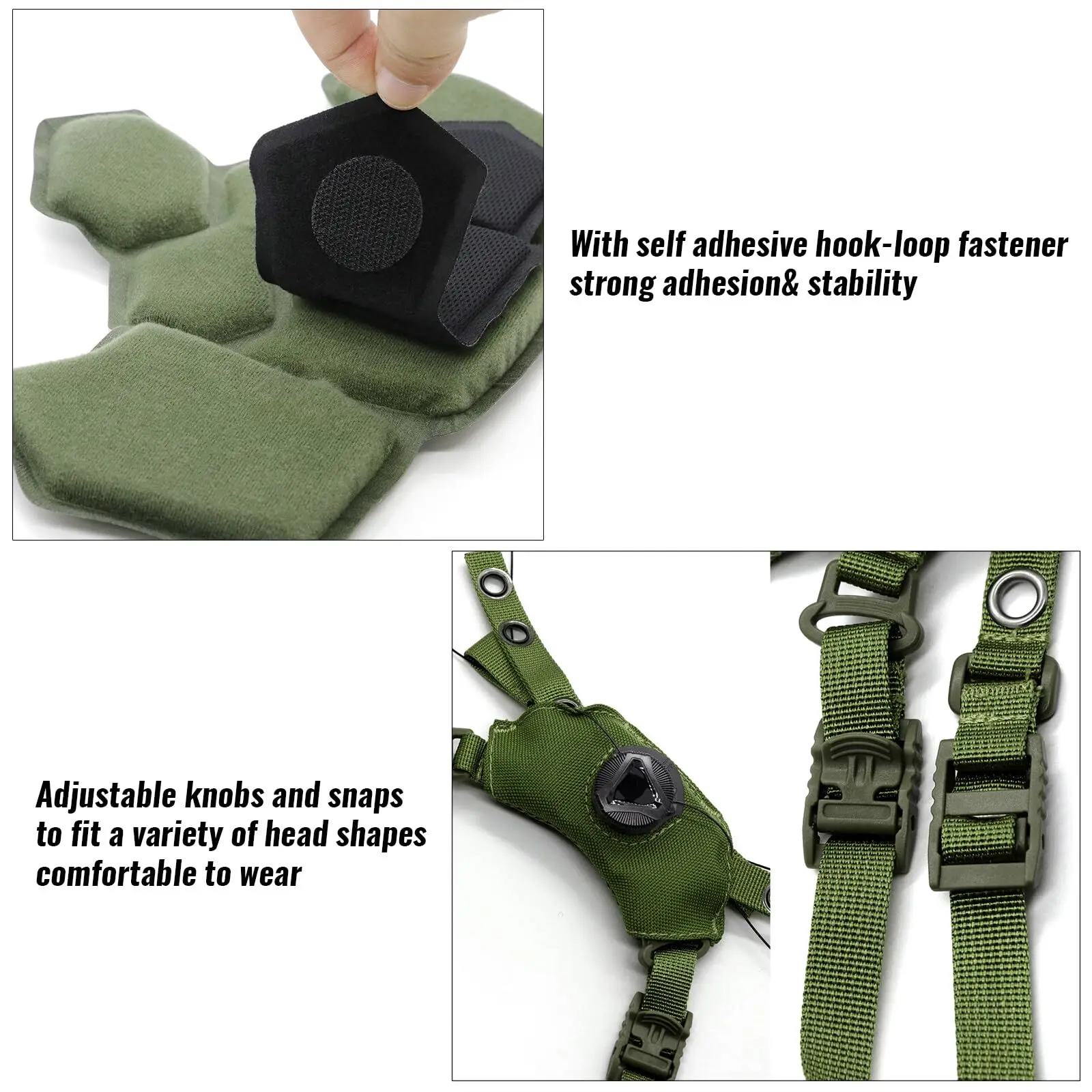 Almohadillas tácticas para casco Wendy con correa barbilla kit - imagen 2
