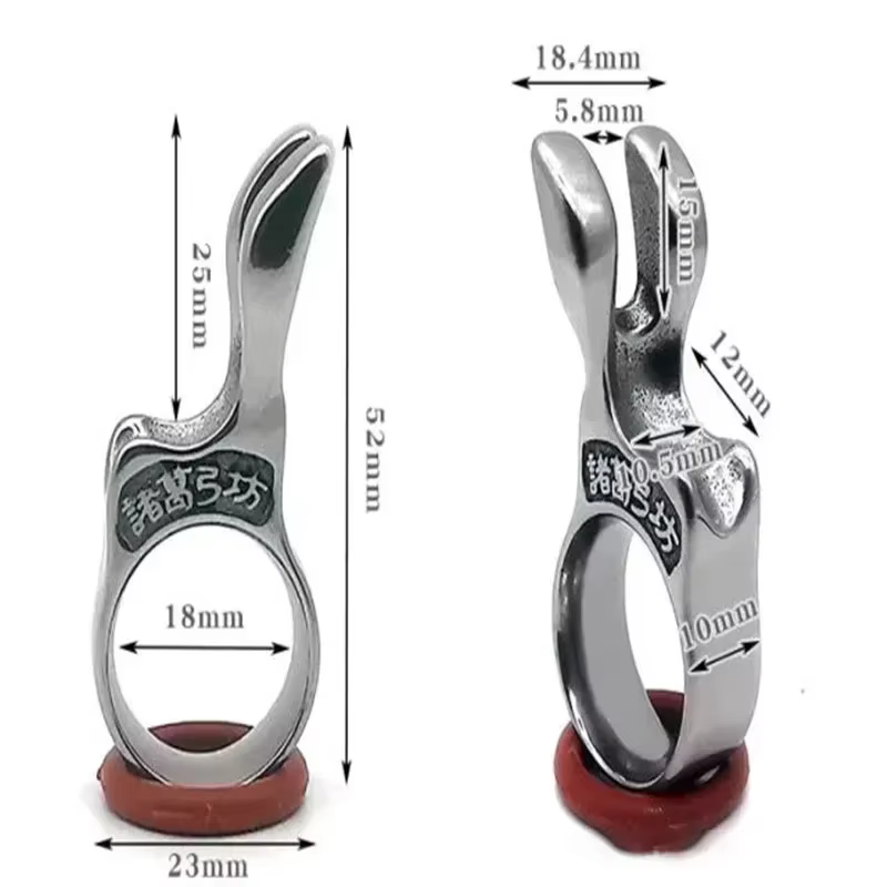 Anillo acero inoxidable protección dedos – Accesorio tirachinas táctico - imagen 2