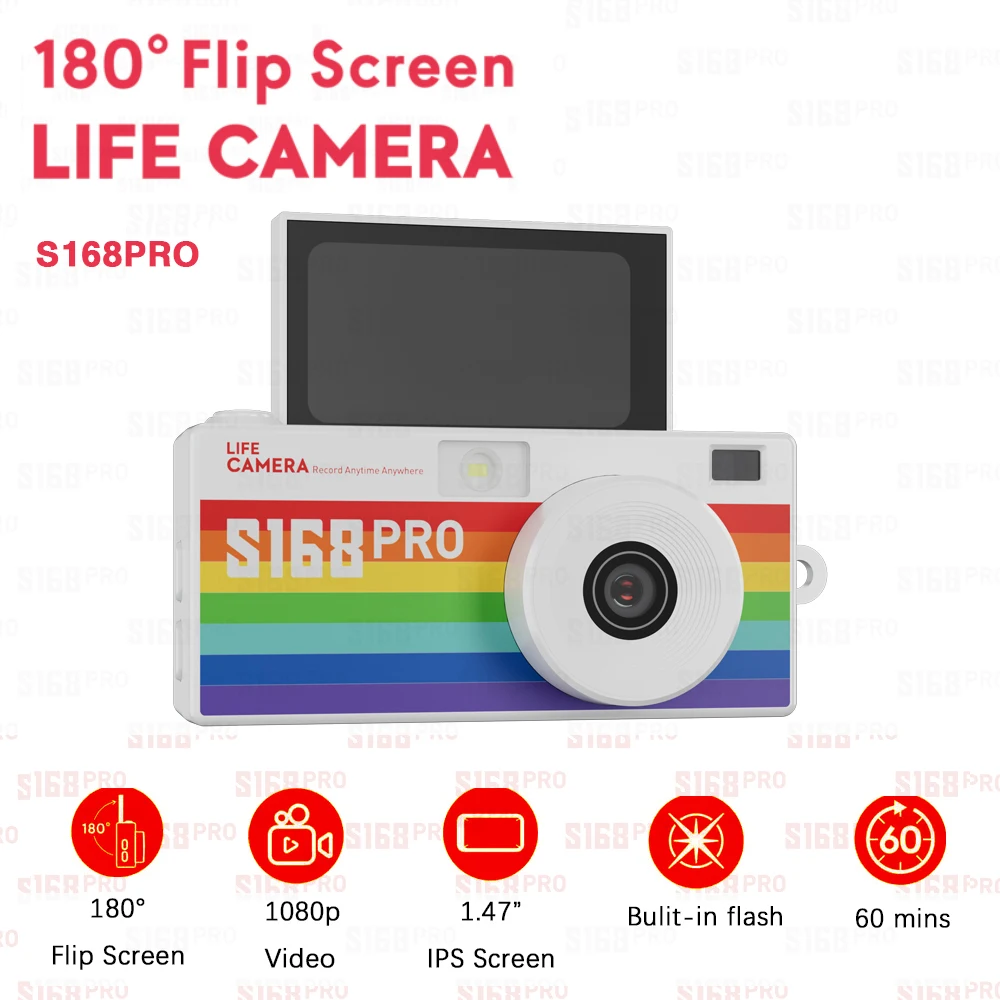 S168 Pro Cámara Digital Compacta 1080p con Pantalla IPS