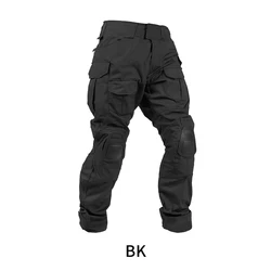 Pantalones tácticos de combate con rodilleras camuflaje carga