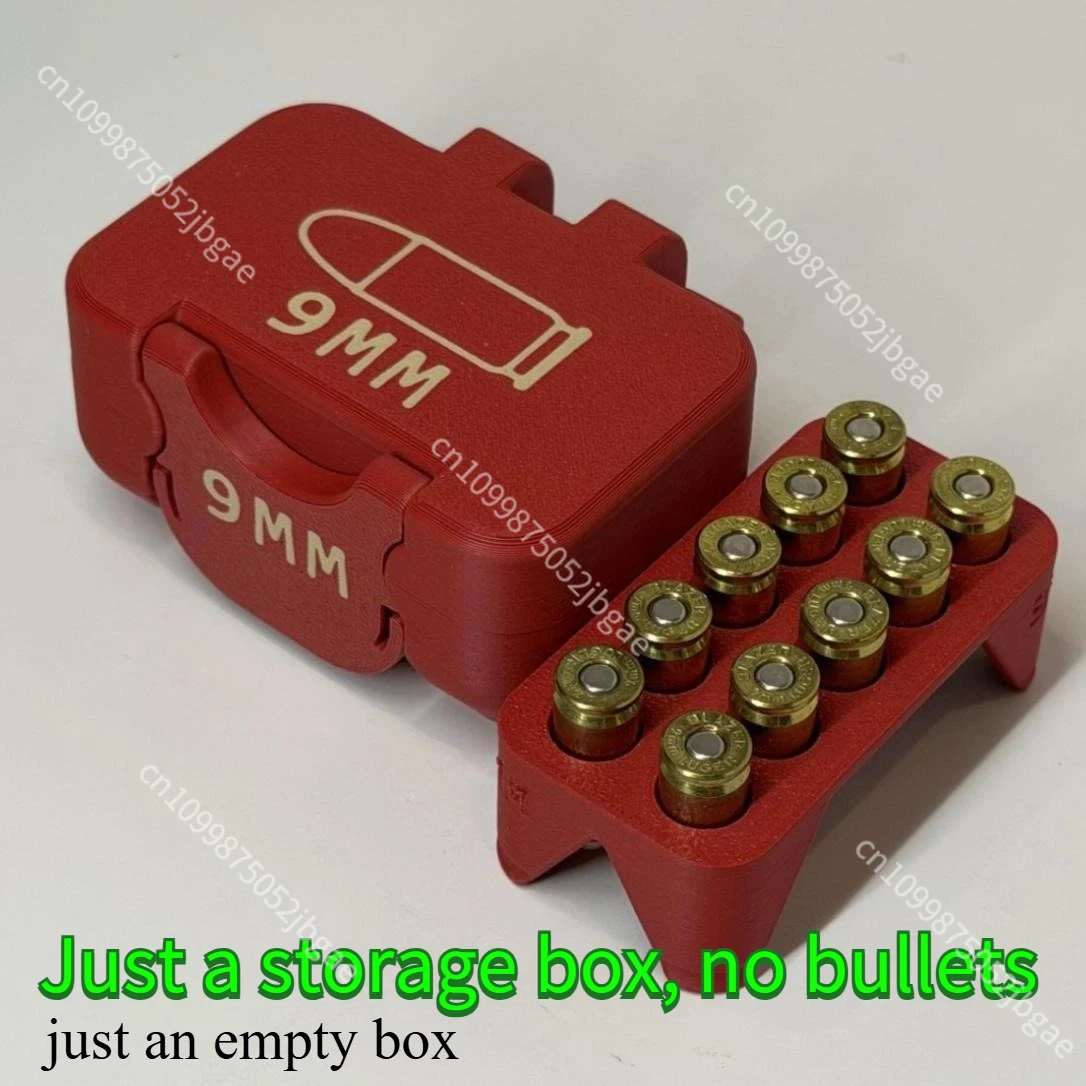 Caja almacenamiento munición 9mm bolsillo rojo impresa 3D portátil - imagen 3