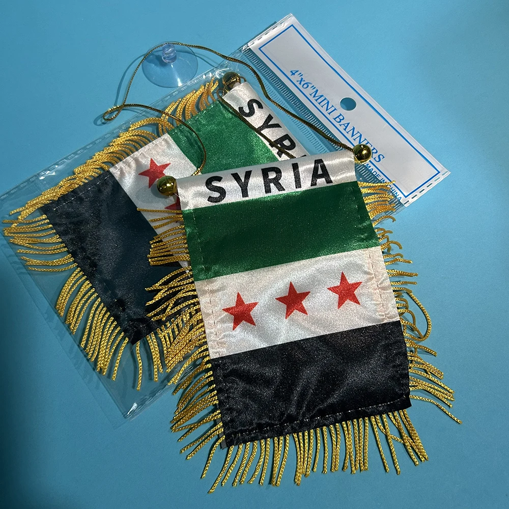 Bandera siria para ventana de coche, poliéster, doble cara - imagen 4