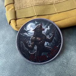 Parche táctico lobo lunar con gancho y bucle para chaquetas