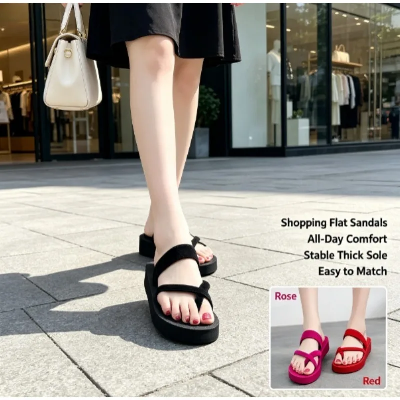 Chanclas de mujer con separador de dedos – Sandalias planas de verano - imagen 3