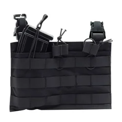 VULPO Chaleco táctico Molle con plaque frontal desmontable y triple cargador