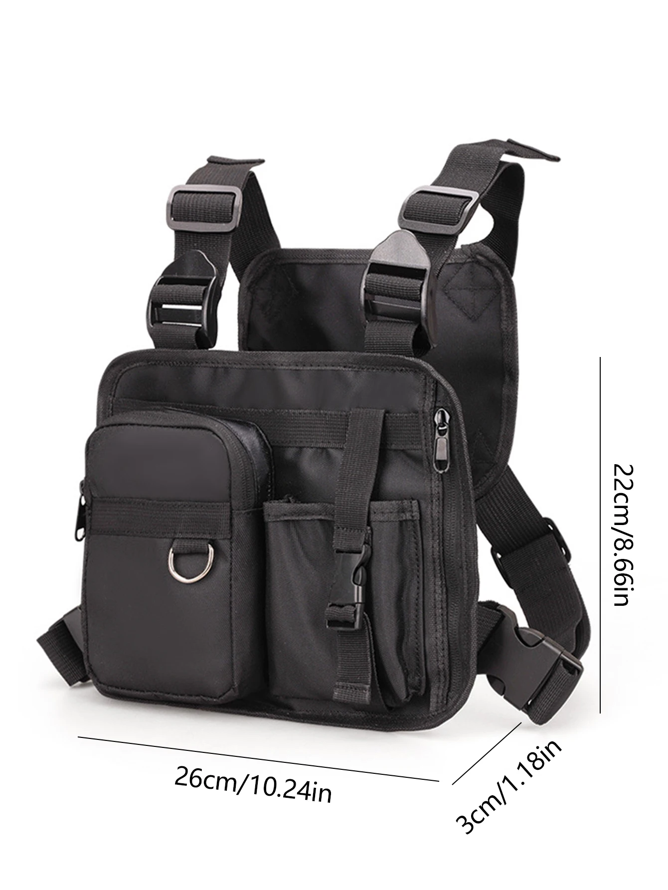 Mochila con chaleco táctico para deportes al aire libre, vista frontal