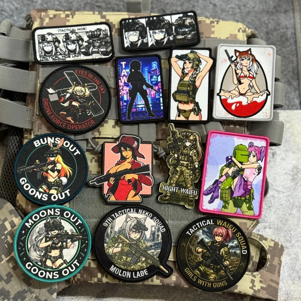 Parche táctico anime chica para brazalete gancho y bucle - imagen 3