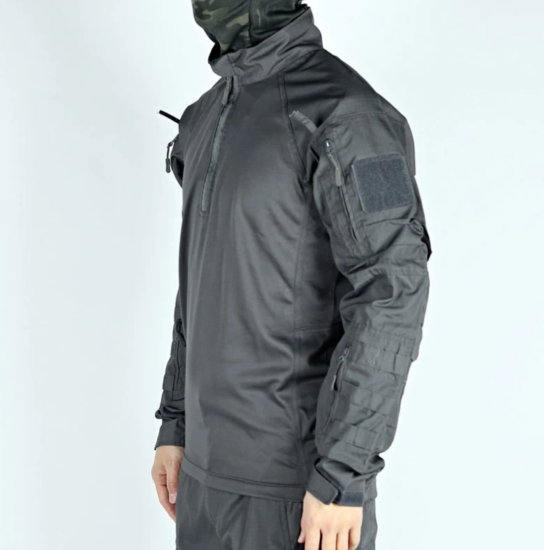 Camisa táctica manga larga multicam negro con cremallera frontal - imagen 5