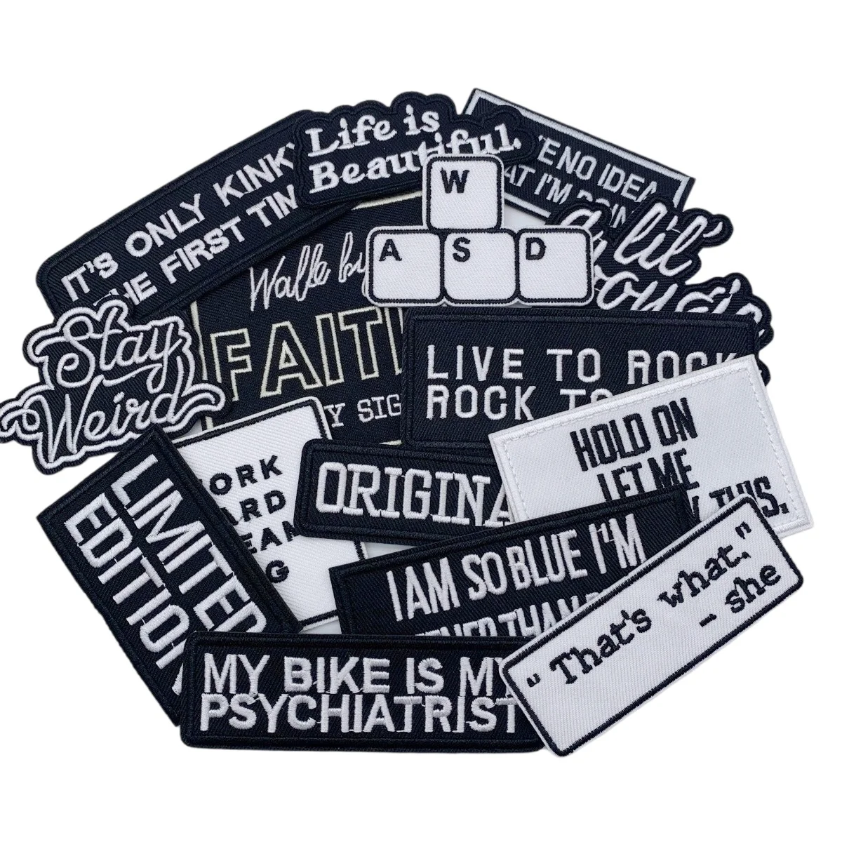 Parche bordado de letras inglesas retro para ropa y mochila