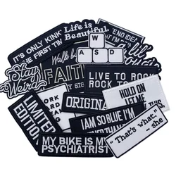 Parche bordado de letras inglesas retro para ropa y mochila