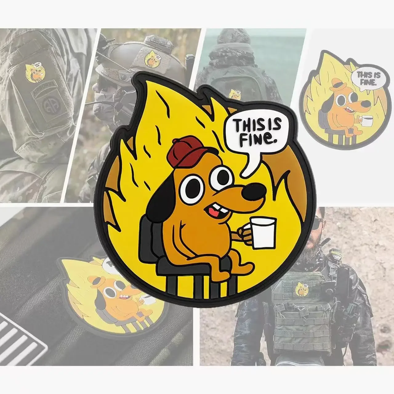 Parche táctico PVC perro oso – Velcro mochila militares - imagen 3