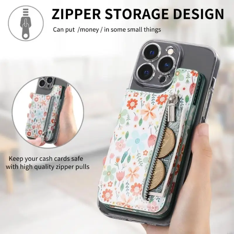 Billetera táctica para tarjetas con soporte plegable móvil PU - imagen 3