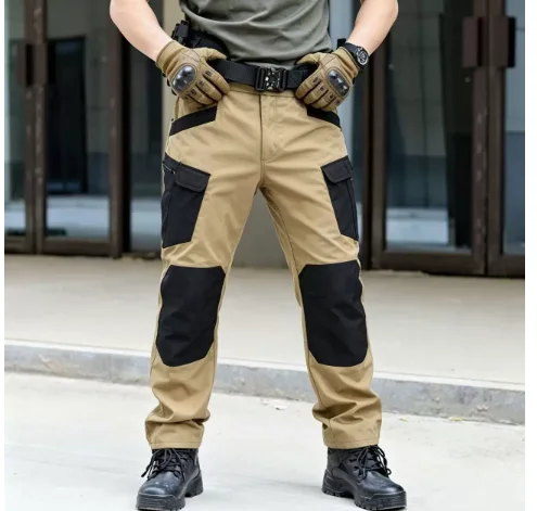 Pantalones tácticos IX7 de algodón elástico para hombre estilo militar - imagen 3