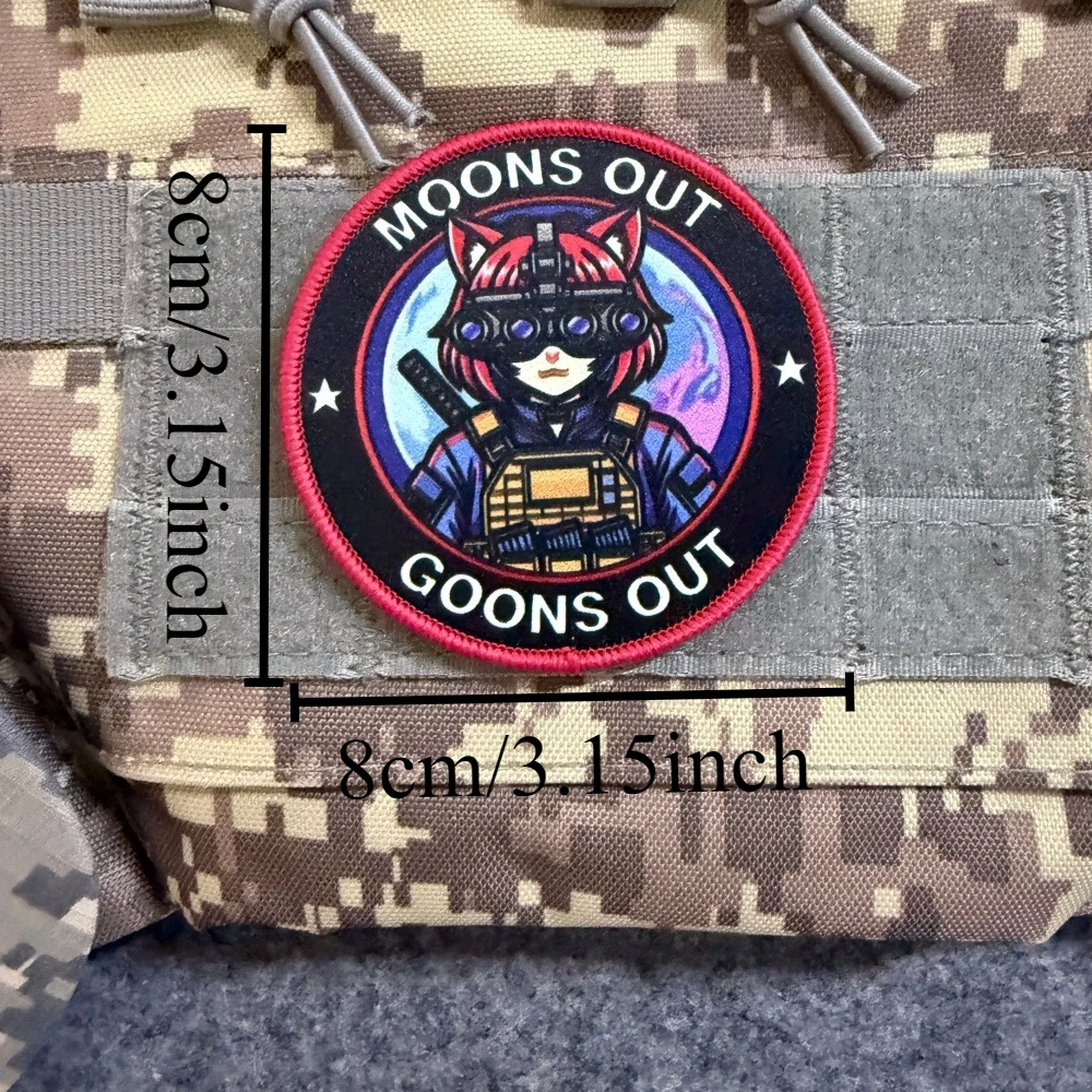 Parche táctico con velcro chica anime orejas de gato, NVG - imagen 3