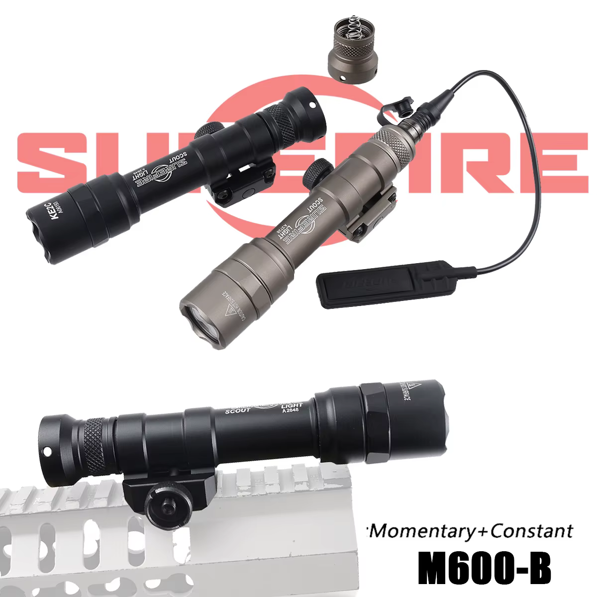 Linterna táctica Surefire M600DF 1400 lúmenes riel Picatinny - imagen 4