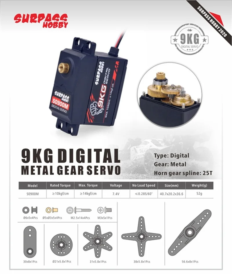 Servo de mayor par 9 kg