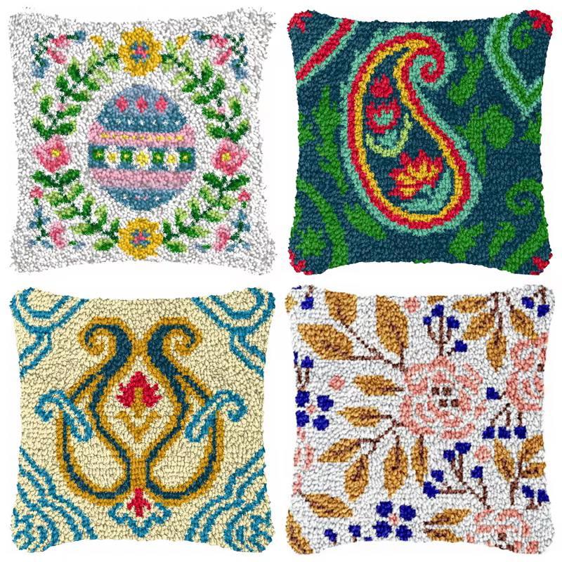 Almohada bordada a ganchillo retro para funda de cojín decorativa - imagen 3