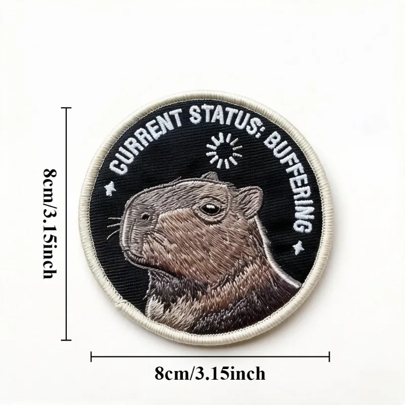Parche táctico bordado capibara con velcro gancho y bucle - imagen 2